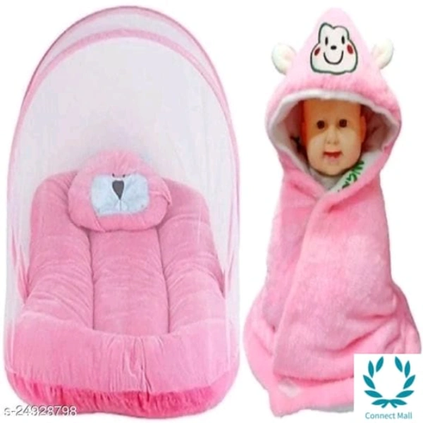 Attractive Baby Mosquito Nets - New Born, Baby Pink, Cotton, Mosqutio Net, Pack of:2